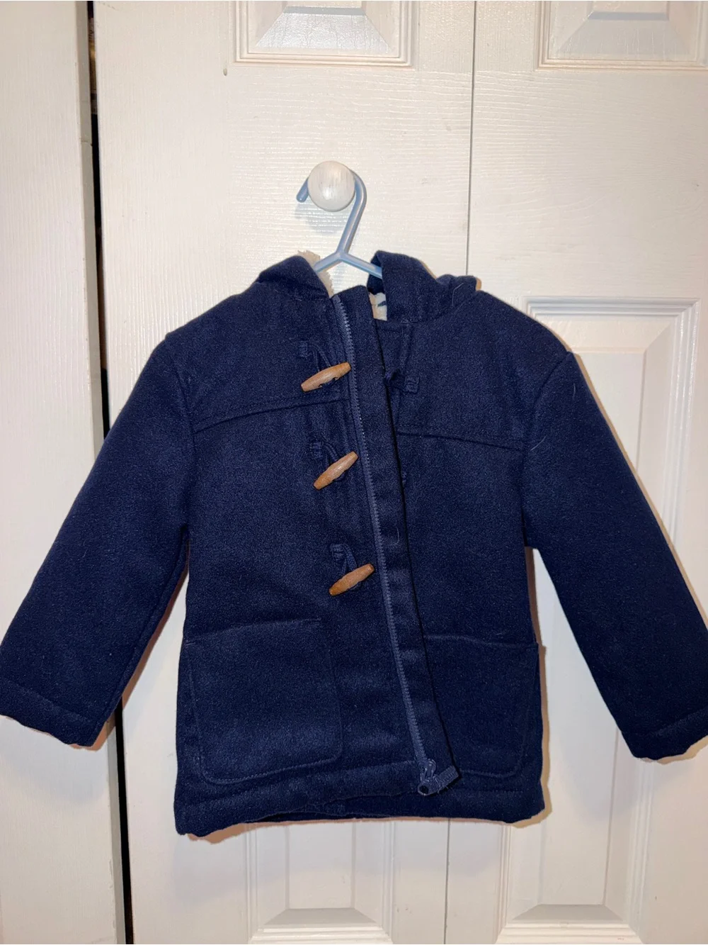 OshKosh B'gosh Navy Hooded Pea Coat with Toggle Accents